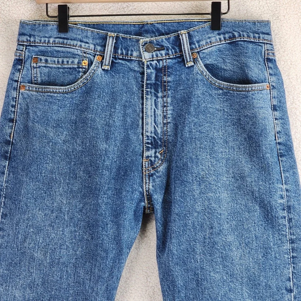 Levi's 505 Regular Fit Jeans Mens 36x32‎ Blue Medium Wash Straight Leg Denim